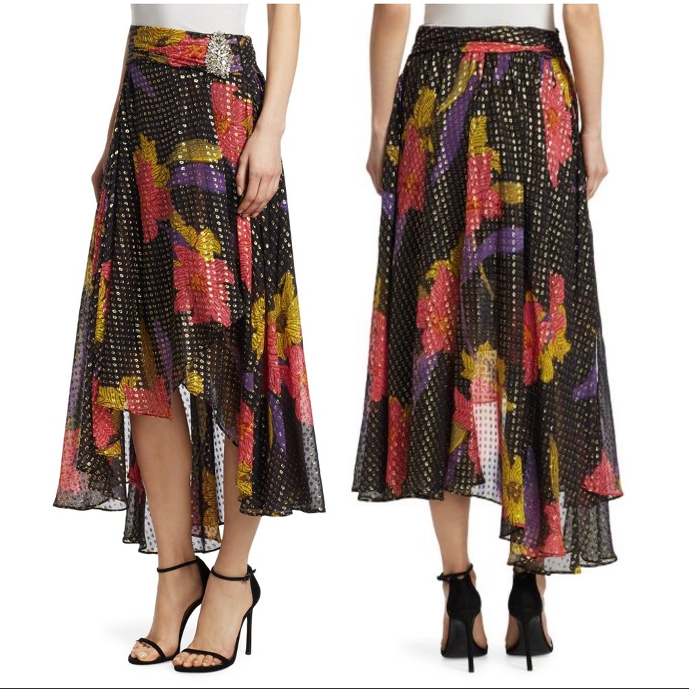 NWT: Dodo Bar Or: Floral & Metallic Skirt Sz: 40